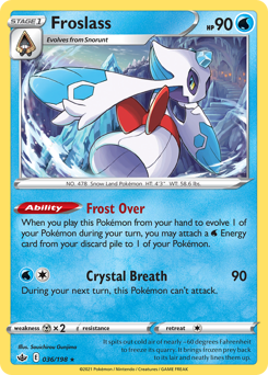 Froslass, Chilling Reign #36, Pokémon TCG card