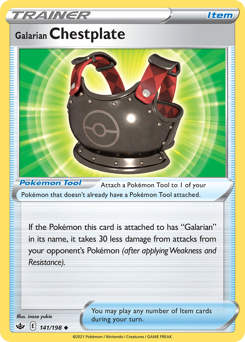Galarian Chestplate, Chilling Reign #141, Pokémon TCG card