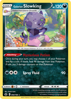 Galarian Slowking, Chilling Reign #98, Pokémon TCG card