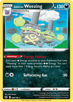 Galarian Weezing, Chilling Reign #96, Pokémon TCG card