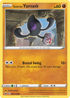 Galarian Yamask, Chilling Reign #82, Pokémon TCG card