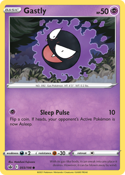 Gastly, Chilling Reign #55, Pokémon TCG card