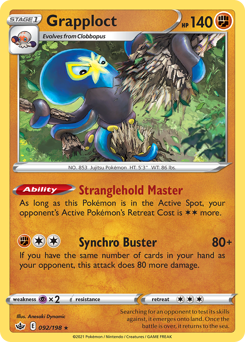 Grapploct, Chilling Reign #92, Pokémon TCG card