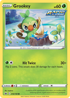 Grookey, Chilling Reign #16, Pokémon TCG card