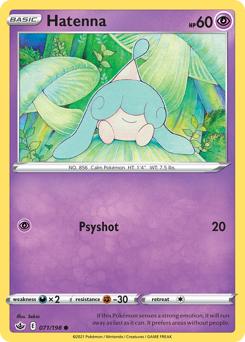 Hatenna, Chilling Reign #71, Pokémon TCG card