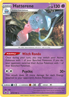 Hatterene, Chilling Reign #73, Pokémon TCG card