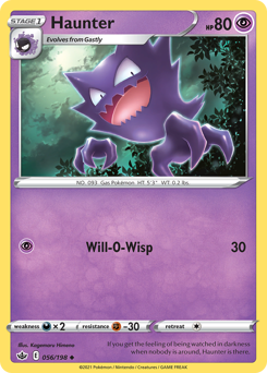 Haunter, Chilling Reign #56, Pokémon TCG card