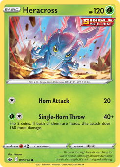 Heracross, Chilling Reign #6, Pokémon TCG card