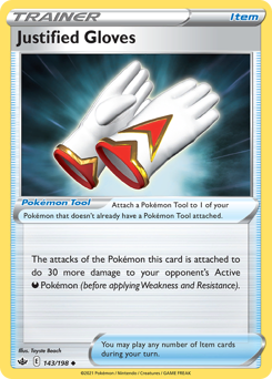 Justified Gloves, Chilling Reign #143, Pokémon TCG card