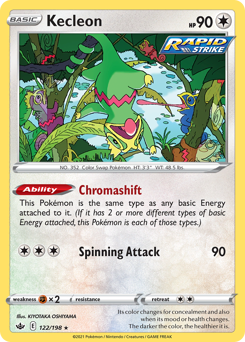 Kecleon, Chilling Reign #122, Pokémon TCG card