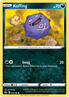 Koffing, Chilling Reign #94, Pokémon TCG card