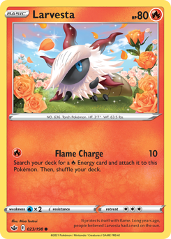 Larvesta, Chilling Reign #23, Pokémon TCG card