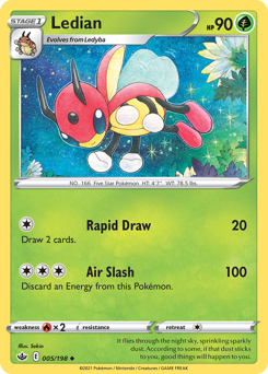 Ledian, Chilling Reign #5, Pokémon TCG card