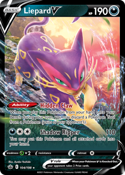 Liepard V, Chilling Reign #104, Pokémon TCG card