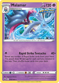 Malamar, Chilling Reign #70, Pokémon TCG card
