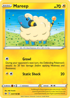 Mareep, Chilling Reign #47, Pokémon TCG card