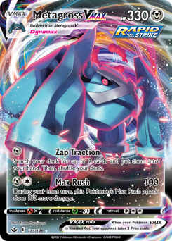 Metagross VMAX, Chilling Reign #113, Pokémon TCG card