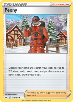 Peony, Chilling Reign #150, Pokémon TCG card