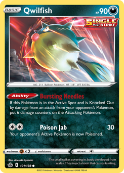 Qwilfish, Chilling Reign #101, Pokémon TCG card