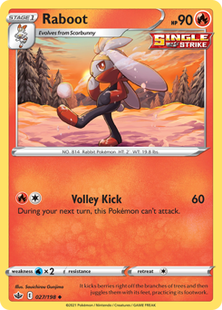 Raboot, Chilling Reign #27, Pokémon TCG card