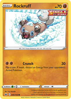 Rockruff, Chilling Reign #86, Pokémon TCG card
