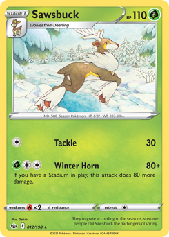 Sawsbuck, Chilling Reign #12, Pokémon TCG card