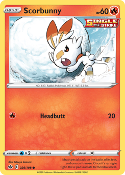 Scorbunny, Chilling Reign #26, Pokémon TCG card
