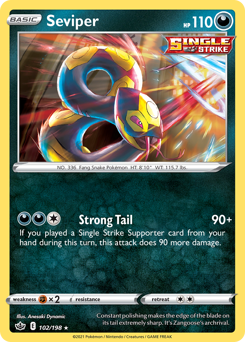 Seviper, Chilling Reign #102, Pokémon TCG card