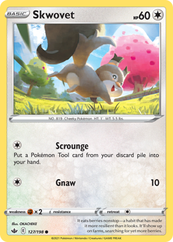 Skwovet, Chilling Reign #127, Pokémon TCG card