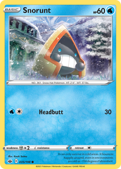Snorunt, Chilling Reign #35, Pokémon TCG card
