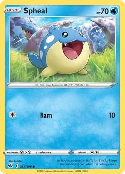 Spheal, Chilling Reign #37, Pokémon TCG card