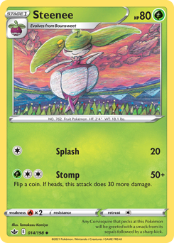 Steenee, Chilling Reign #14, Pokémon TCG card