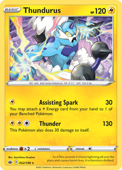 Thundurus, Chilling Reign #52, Pokémon TCG card