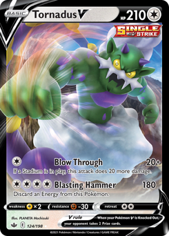 Tornadus V, Chilling Reign #124, Pokémon TCG card