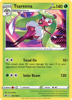 Tsareena, Chilling Reign #15, Pokémon TCG card