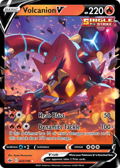 Volcanion V, Chilling Reign #25, Pokémon TCG card
