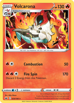 Volcarona, Chilling Reign #24, Pokémon TCG card
