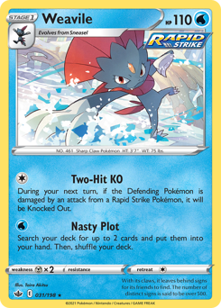 Weavile, Chilling Reign #31, Pokémon TCG card