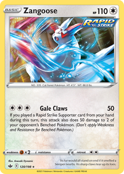 Zangoose, Chilling Reign #120, Pokémon TCG card