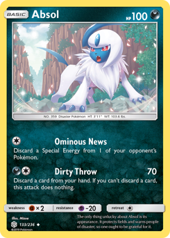 Absol, Cosmic Eclipse #133, Pokémon TCG card