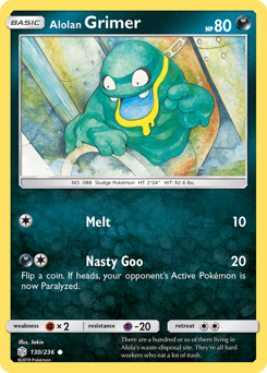 Alolan Grimer, Cosmic Eclipse #130, Pokémon TCG card