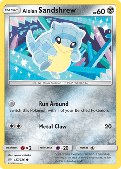 Alolan Sandshrew, Cosmic Eclipse #137, Pokémon TCG card