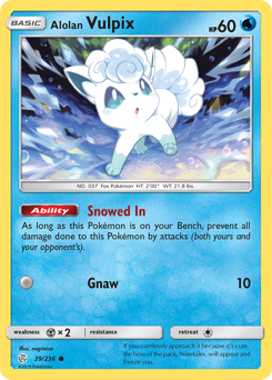 Alolan Vulpix, Cosmic Eclipse #39, Pokémon TCG card