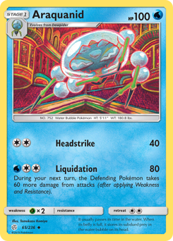 Araquanid, Cosmic Eclipse #65, Pokémon TCG card
