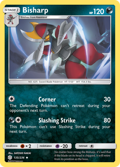 Bisharp, Cosmic Eclipse #135, Pokémon TCG card