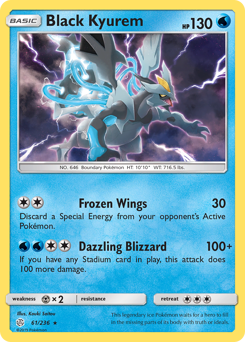 Black Kyurem, Cosmic Eclipse #61, Pokémon TCG card
