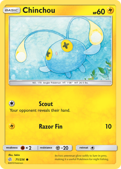 Chinchou, Cosmic Eclipse #71, Pokémon TCG card