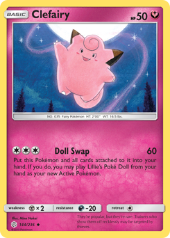 Clefairy, Cosmic Eclipse #144, Pokémon TCG card