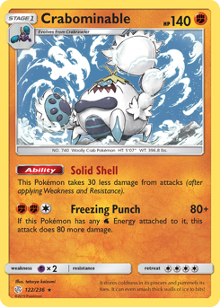 Crabominable, Cosmic Eclipse #122, Pokémon TCG card