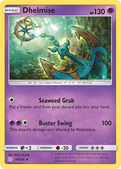 Dhelmise, Cosmic Eclipse #98, Pokémon TCG card